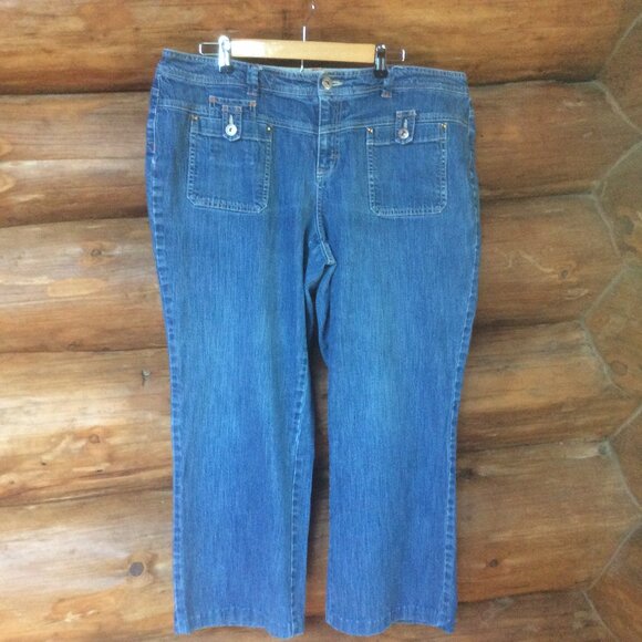 Tommy Hilfiger Denim - Tommy Hilfiger Nautical Cropped Medium Wash Boho Casual Denim Jeans Size 22W